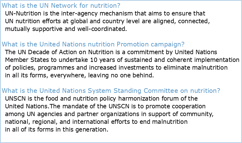 ONE UN FOR NUTRITION UN-Nutrition Strategy 2022–2030