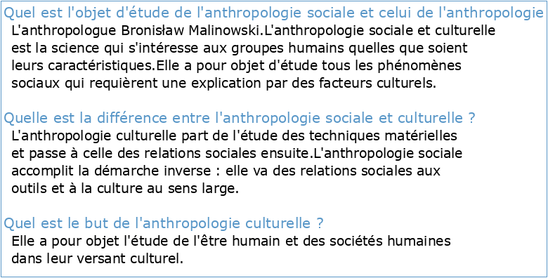 Certificat Anthropologie Sociale et Culturelle