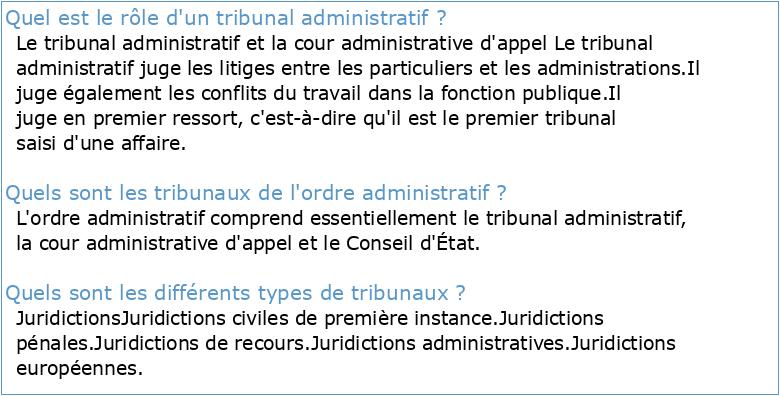 Tribunaux administratifs