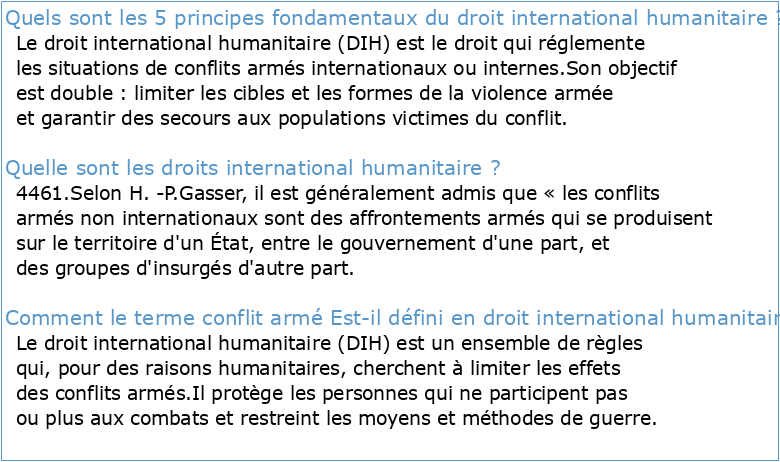 Les armes et le droit international humanitaire