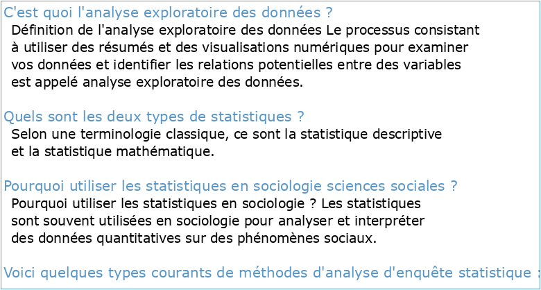 Petit guide des statistiques exploratoires en sciences sociales
