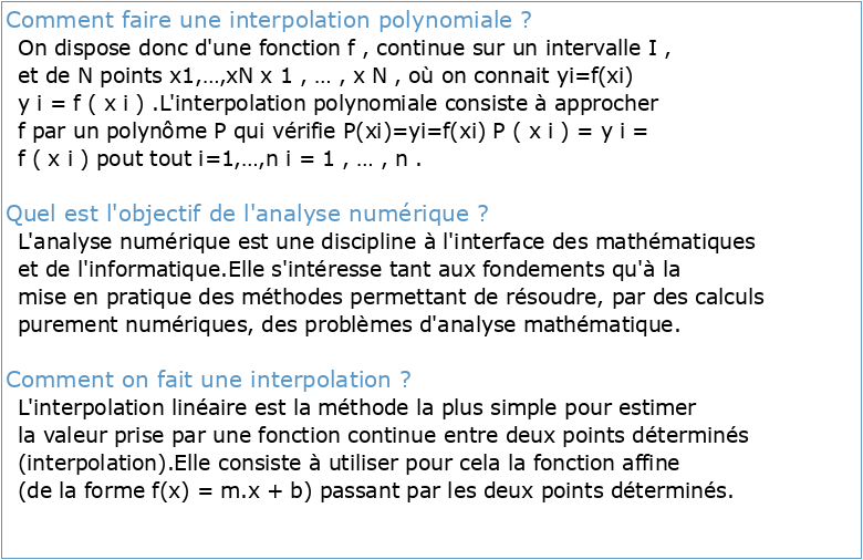 Interpolation polynomiale intégration numérique résolution