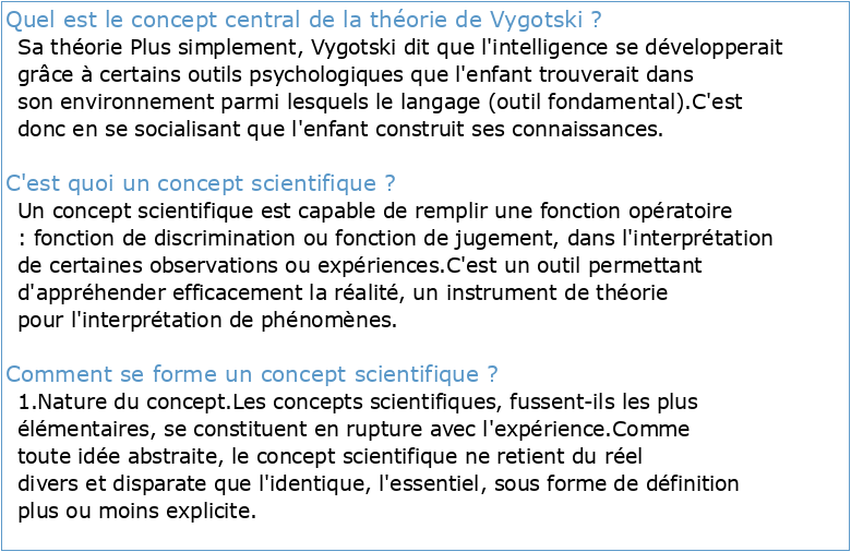 concepts quotidiens concepts scientifiques chez vygotski1