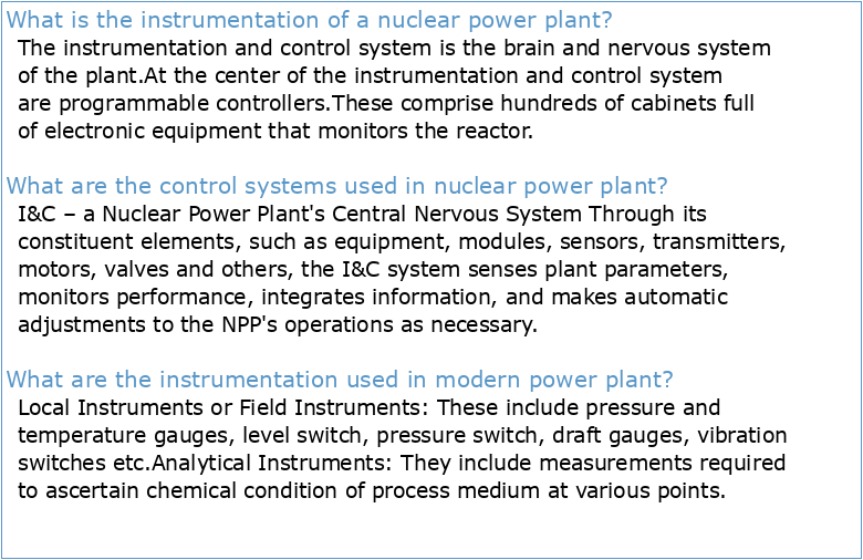 Modern Instrumentation and Control for Nuclear Power Plants