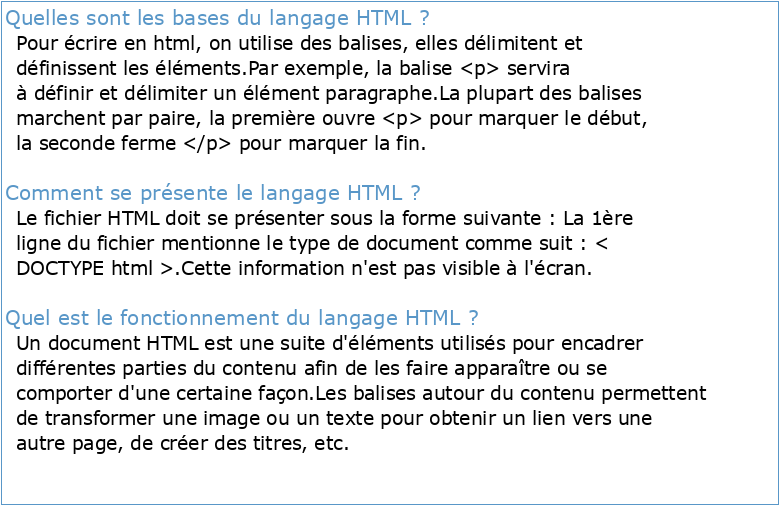 Les cahiers d'Exercices en Programmation : Le langage HTML