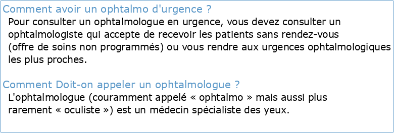 urgences en ophtalmologie