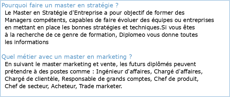 Evaluation du master Stratégie et marketing de l'Université de Poitiers