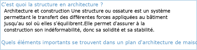 Structures architecturales I : notions fondamentales et