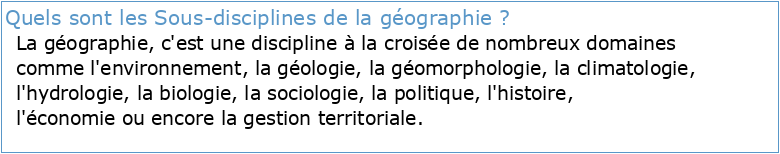 SOUS-MODULE GEOGRAPHIE 20 HEURES