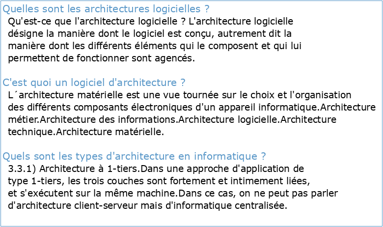 Architecture matériel et logiciel 2