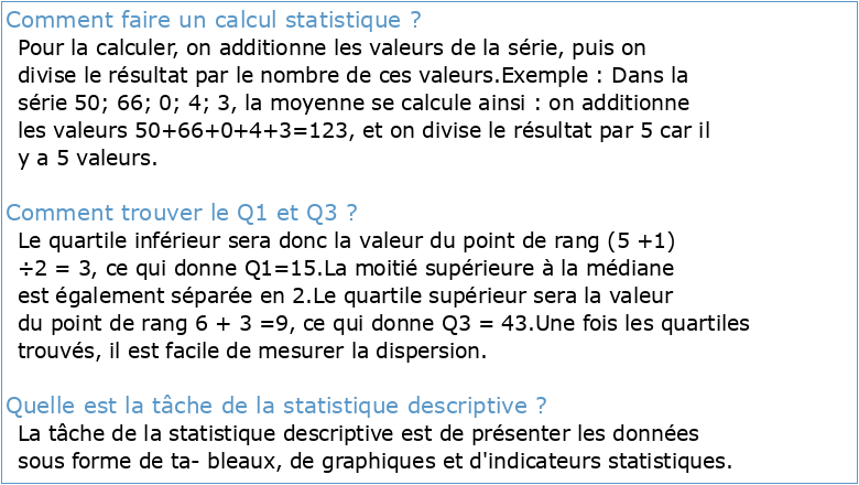 Exercices : Statistique