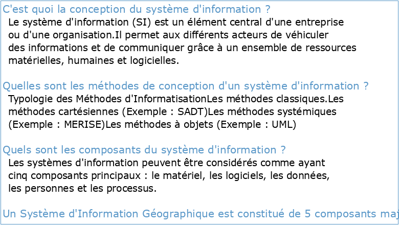 1 Sommaire Notions d'analyse Conception de système d'information