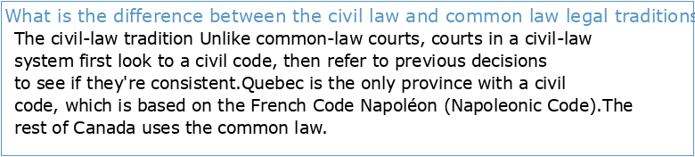 THE COMMON LAW AND CIVIL LAW TRADITIONS
