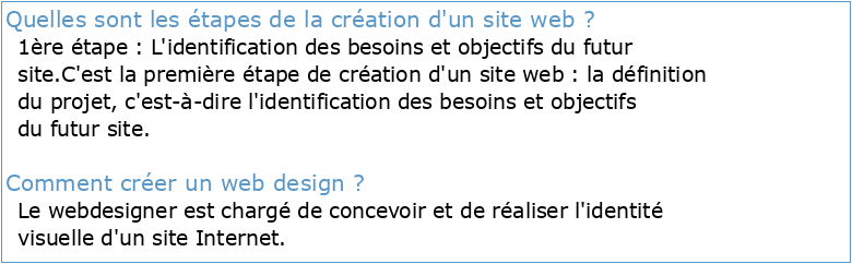 LES GRANDES ETAPES DE CREATION D'UN WEB DESIGN