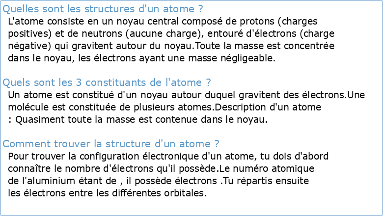 Chapitre 3 : Structure de l'atome