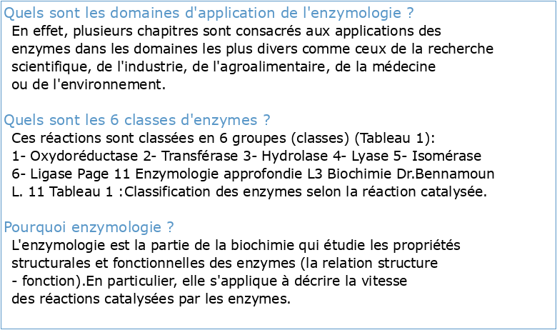 Enzymologie Appliquée et Génie Enzymatique Chapitre