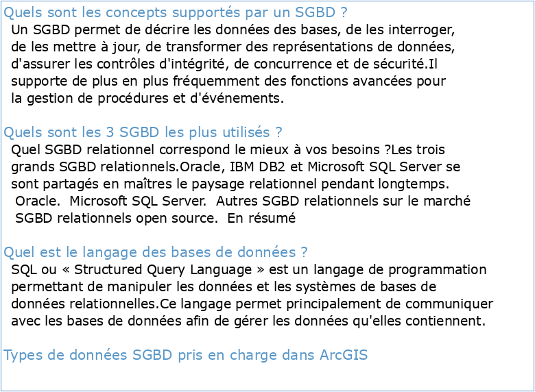 Cours SGBD 1 Concepts et langages des Bases de Données