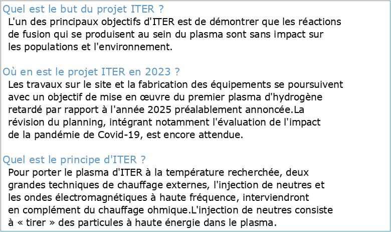 Le projet ITER
