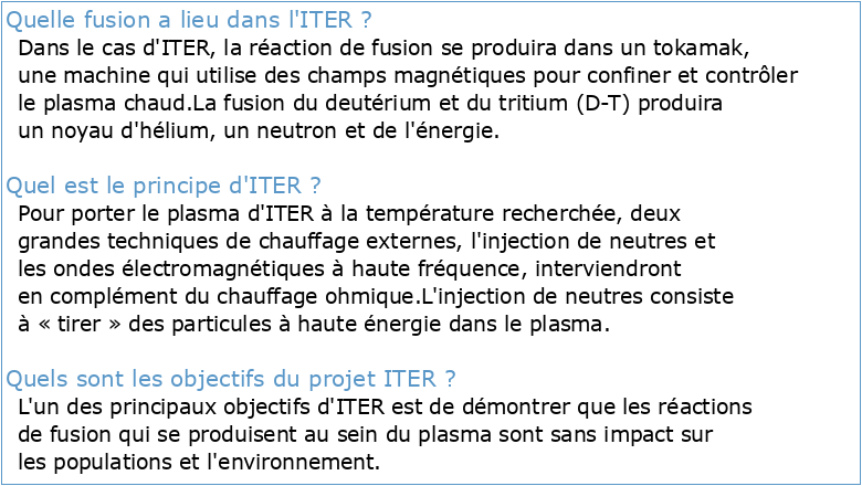 LA FUSION : ITER