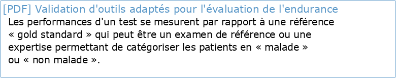 Table ronde N°4 Evaluation et validation des tests diagnostiques