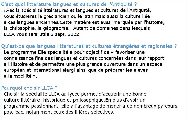 Littérature langues et cultures de l’Antiquité