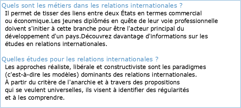 Relations internationales C1
