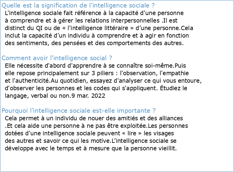 L'Intelligence du social