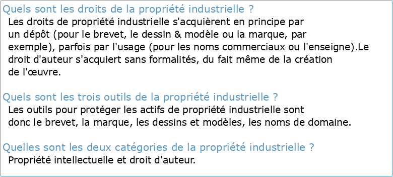 La Propriété Industrielle