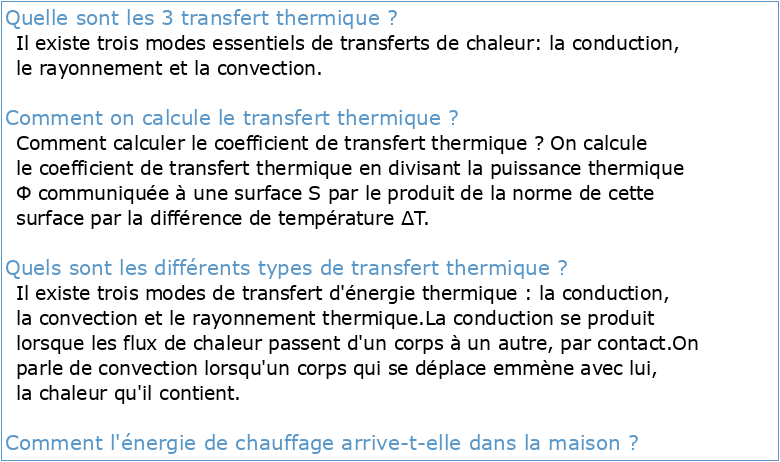 Transferts thermiques 1