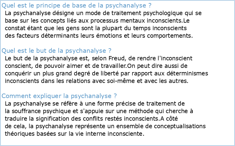 A propos de la psychanalyse