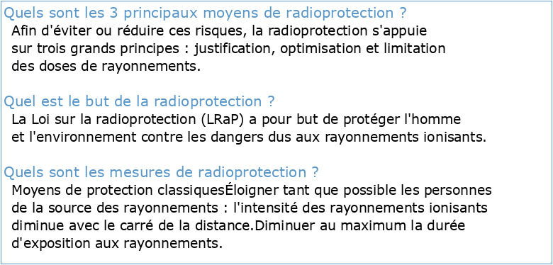 présentation de la radioprotection