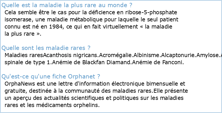 Vivre avec une maladie rare en France  Les Cahiers d'Orphanet