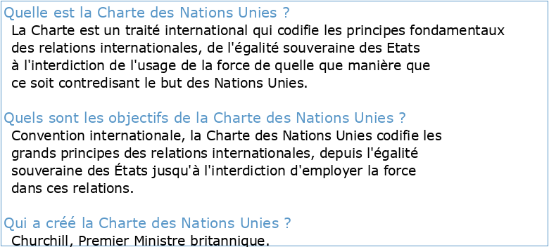 LA CHARTE DES NATIONS UNIES