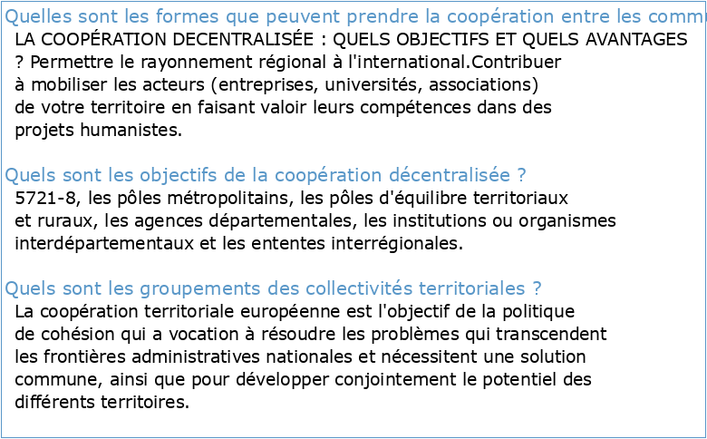 GUIDE DES COOPERATIONS