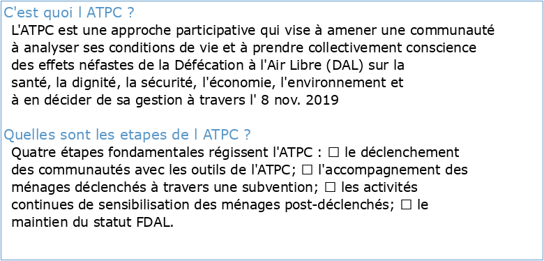 ASSAINISSEMENT TOTAL PILOTÉ PAR LA COMMUNAUTÉ (ATPC)