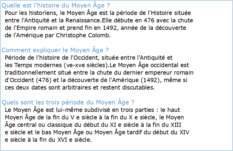 INTRODUCTION À L'HISTOIRE DU MOYEN ÂGE