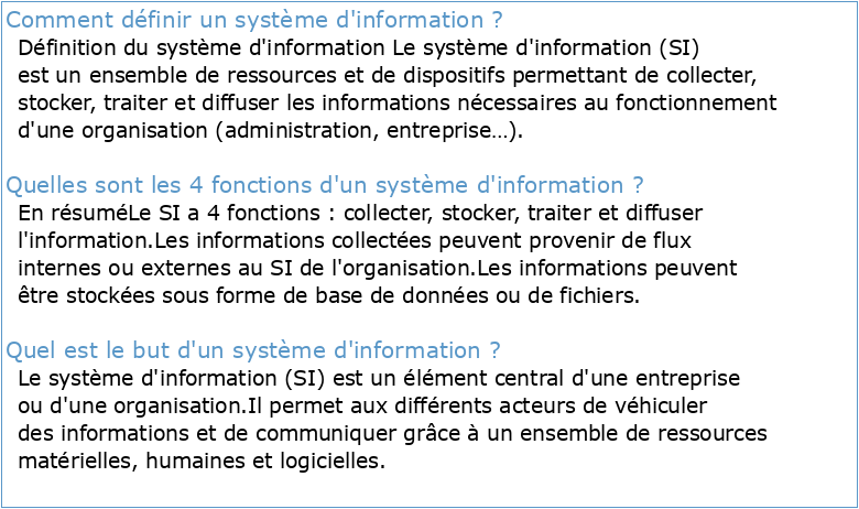 Introduction aux Systèmes d'Information