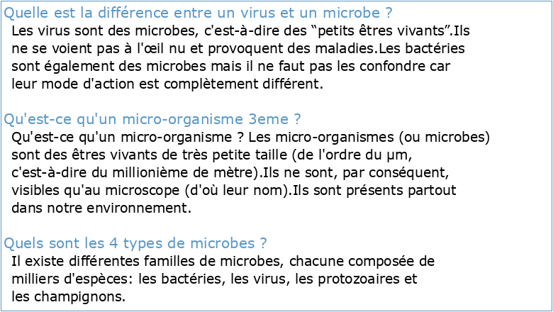 Microorganismes microbes virus au Cycle 3