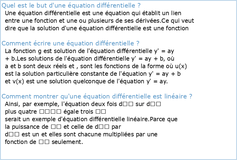 Chapitre 9 – Equations différentielles et limites
