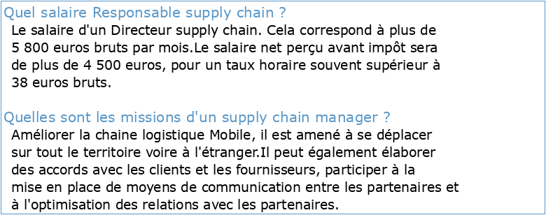 RESPONSABLE SUPPLY CHAIN