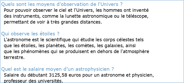 Observation & mesure en astrophysique