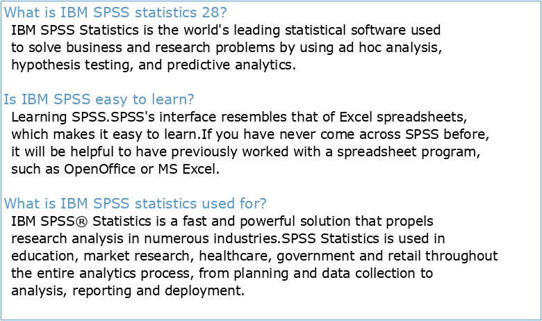 IBM SPSS Statistics 28 Brief Guide