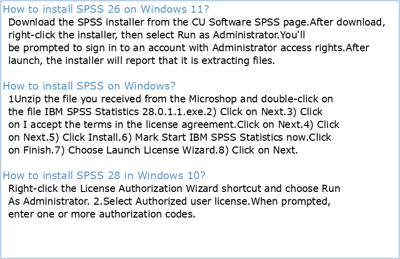 IBM SPSS Statistics Version 26: Windows Installation