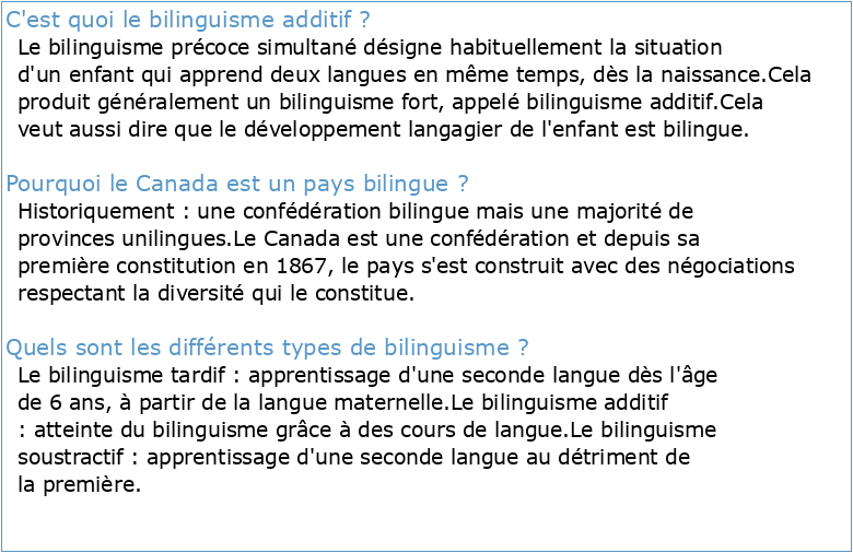 Le bilinguisme additif chez les francophones minoritaires du Canada