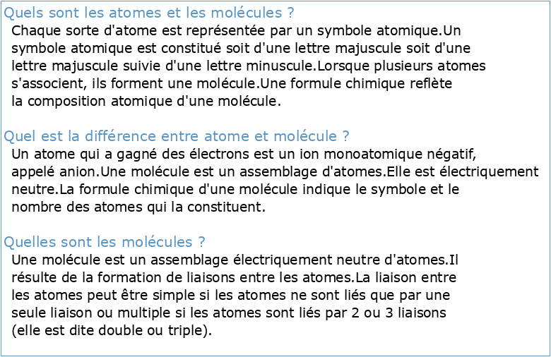 ATOMES-MOLECULES