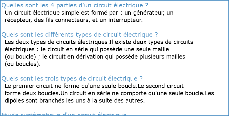 Analyse des circuits électriques