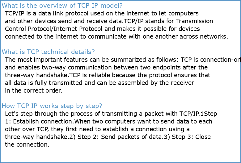 TCP/IP Tutorial and Technical Overview