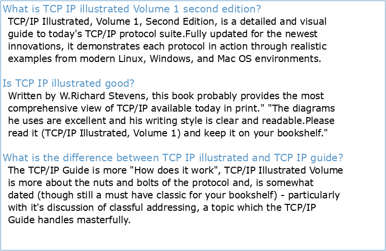 TCP/IP Illustrated TCP/IP Illustrated Volume 1
