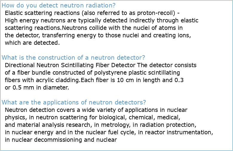 Development of neutron detectors for use in radiation protection