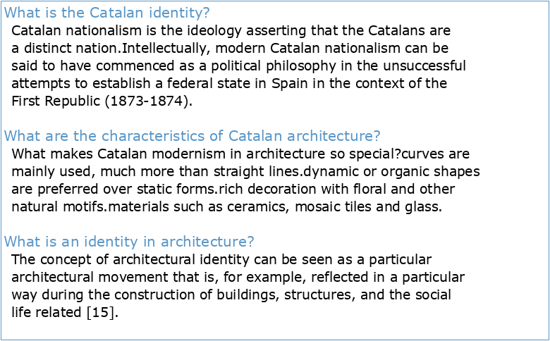 Catalan Identity as Expressed Through Architecture Devon G